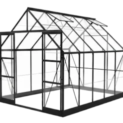 Halls ICON 8 8,1 m² sort m/3 mm hærdet glas og fundament