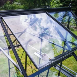 Halls ICON 8 8,1 m² sort m/3 mm hærdet glas og fundament