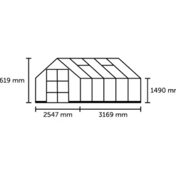 Halls ICON 8 8,1 m² sort m/3 mm hærdet glas og fundament