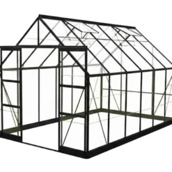Halls ICON 8 9,7 m² sort m/3 mm hærdet glas og fundament