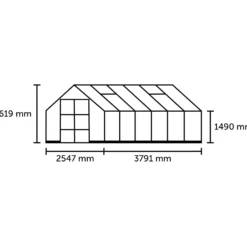 Halls ICON 8 9,7 m² sort m/3 mm hærdet glas og fundament