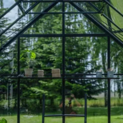 Halls ICON 8 9,7 m² sort m/3 mm hærdet glas og fundament