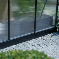 Halls ICON 6 3,7 m² sort m/4 mm polycarbonat og fundament