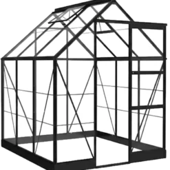 Halls ICON 6 3,7 m² sort m/4 mm polycarbonat og fundament