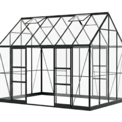 Halls ICON Planthouse 8 9.7m² sort m/3 mm hærdet glas og fundament