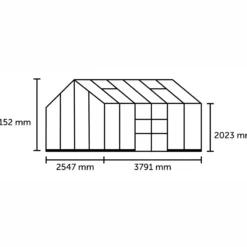 Halls ICON Planthouse 8 9.7m² sort m/3 mm hærdet glas og fundament