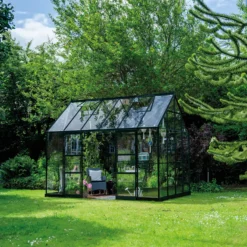 Halls ICON Planthouse 8 9.7m² sort m/3 mm hærdet glas og fundament