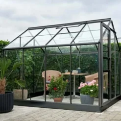 Halls Popular 86 drivhus med hærdet glas 5,0 m²