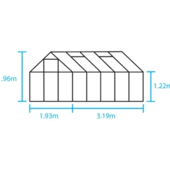Halls Popular 106 drivhus sort med delt glas 6,2 m²