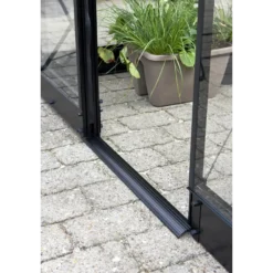 Halls Qube+ 816 drivhus sort med hærdet glas 13,0 m²
