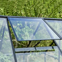 Halls Qube+ 88 drivhus sort med hærdet glas 6,6 m²