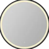 Hasle spejl, Ø80 cm LED sort ramme 80x3,5x80 cm