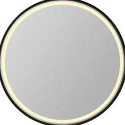 Hasle spejl, Ø80 cm LED sort ramme 80x3,5x80 cm