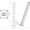 H-stolpe m/fod varmgalvaniseret 23 mm sporbredde
