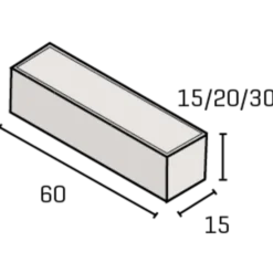 IBF Albertslundkantsten lige 30x15x60 cm grå