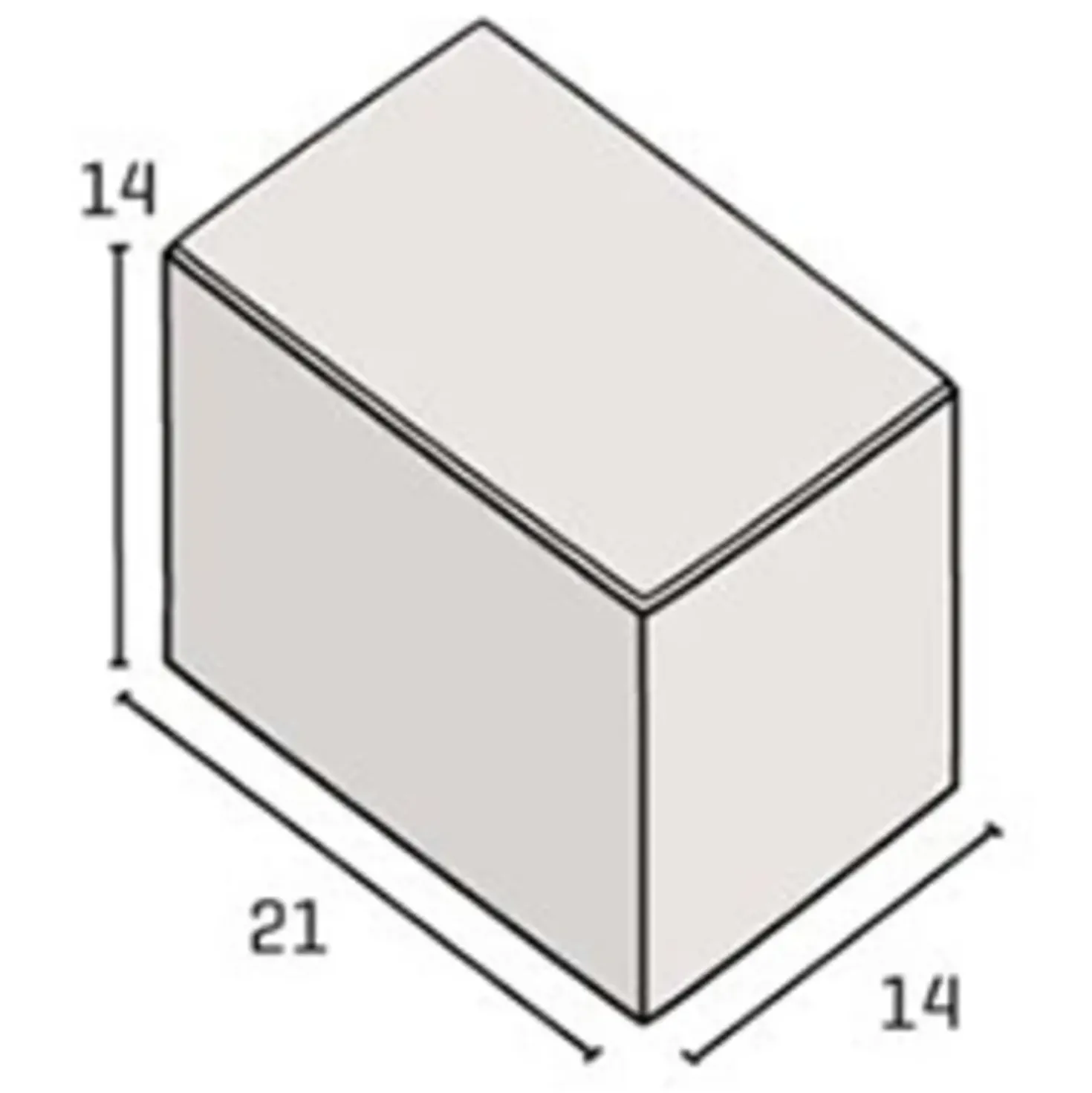 IBF Bondesten kantblok 14x21x14 cm grå