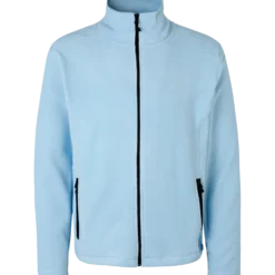 ID herre mikrofleece cardigan lys blå str. 2XL