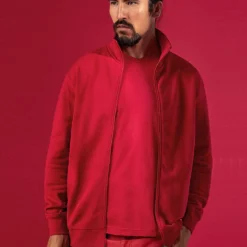 ID herre sweat cardigan rød str. XL