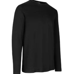 ID Interlock herre langærmet t-shirt sort str. XL
