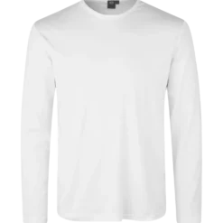 ID Interlock herre langærmet t-shirt hvid str. XL