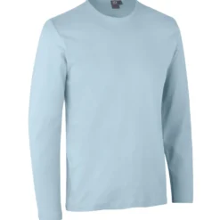 ID Interlock langærmet t-shirt lysblå str. 2XL