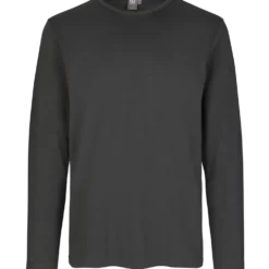 ID Interlock langærmet t-shirt koks grå str. M