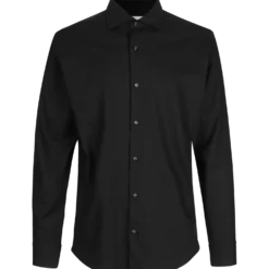 ID Seven Seas Fine Twill modern fit skjorte herre sort str. S