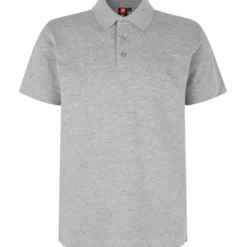 ID 0525 stretch herre poloshirt grå melange str. S