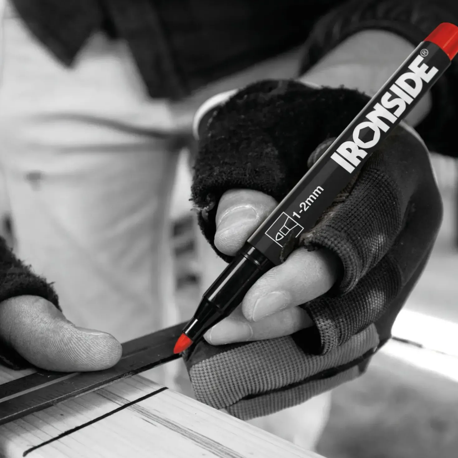 Ironside permanent marker rød