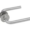 Jasa dørgreb L-form 19 mm m/massiv roset rustfrit stål