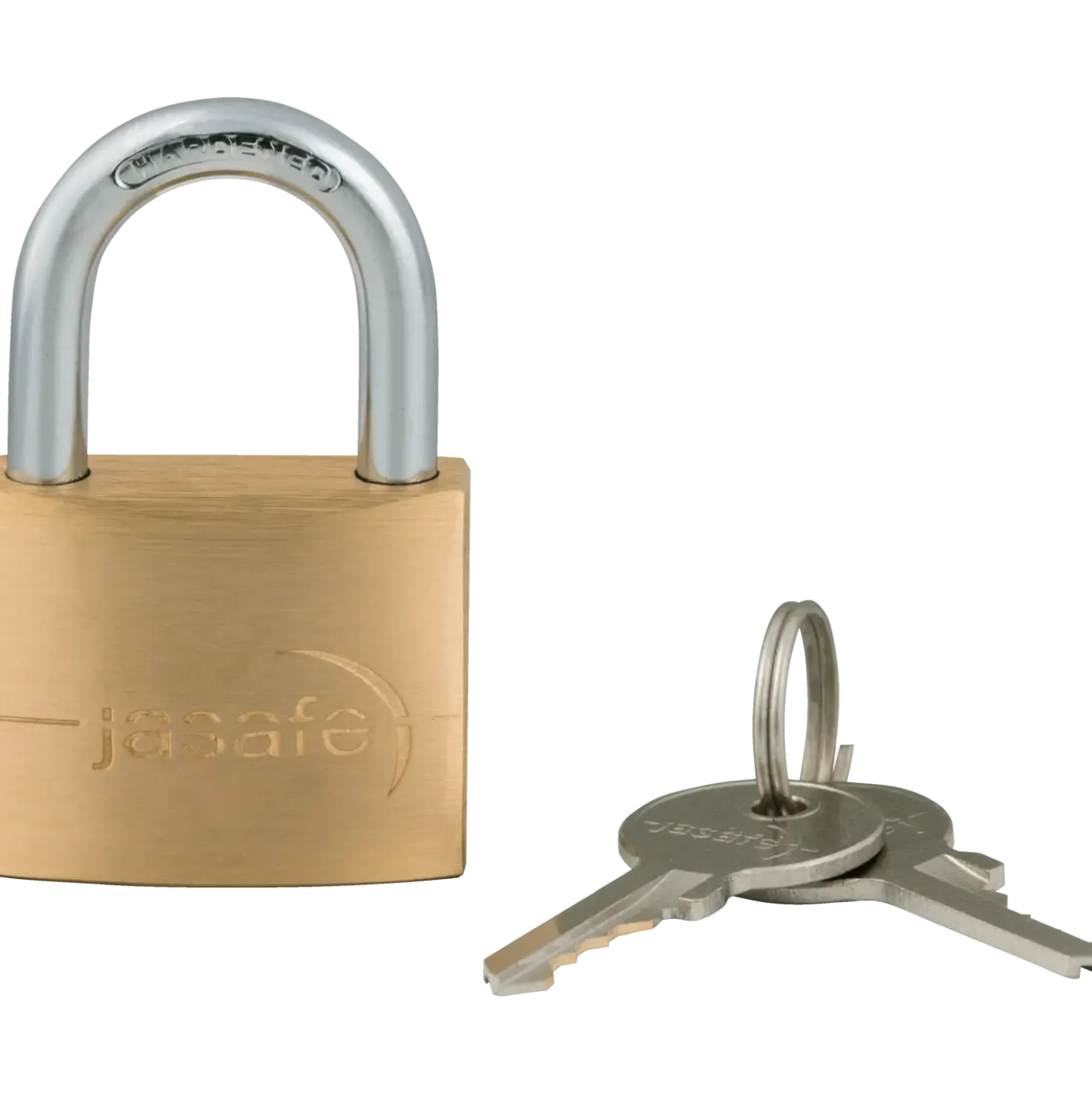 Jasafe hængelås 40 mm m/hærdet bøjle messing