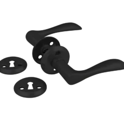 Jasa Pluto dørgreb aluminium Ø22 mm inkl. nøgleskilt sort