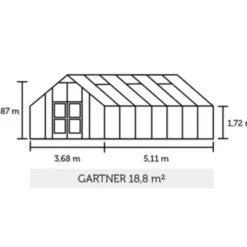 Juliana Gartner 18,8 m² drivhus antracit/sort med 3 mm hærdet glas