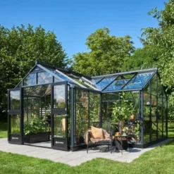 Juliana Orangeri 21,5 m² antracit/sort 3 mm hærdet glas
