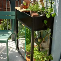 Juliana Urban Vertical minidrivhus sort med hærdet glas