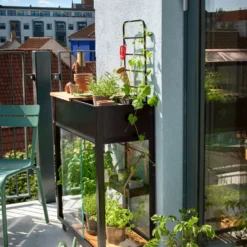 Juliana Urban Vertical minidrivhus sort med hærdet glas