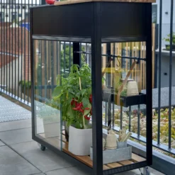 Juliana Urban Vertical minidrivhus sort med hærdet glas