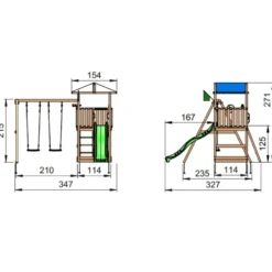 Jungle Gym Hut legetårn m/swingmodul