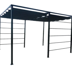 Kina pergola m/rulletag 298x240x398 cm sort