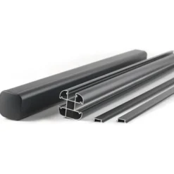 Kirkedal aluminium komposithegn forlængersæt K2 (dobbeltklink), sort/sort (1 stolpe)