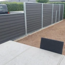 Kirkedal galvaniseret komposithegn startsæt 90 cm 25 mm klink, sort (2 stolper)