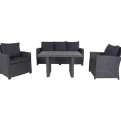 Langø sofasæt m/hynder sort