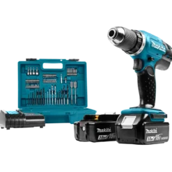 Makita DDF453SFX1 18V LXT bore/skruemaskine 2x3.0 Ah inkl. 75 dele tilbehør
