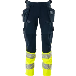Mascot Accelerate Safe bukser med hængelommer mørk marine/hi-vis gul str. 82C50