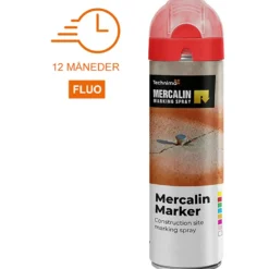 Mercalin mærkespray fluo 500 ml rød