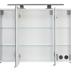 Mikelo Reno spejlskab 80x60x15 cm hvid højglans
