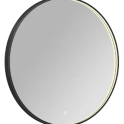 Milobad CL066 LED spejl Ø90 med sort ramme