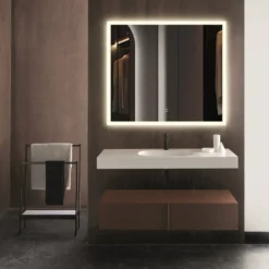 Milobad CL30 LED spejl 70 x 80 cm med frosted kant