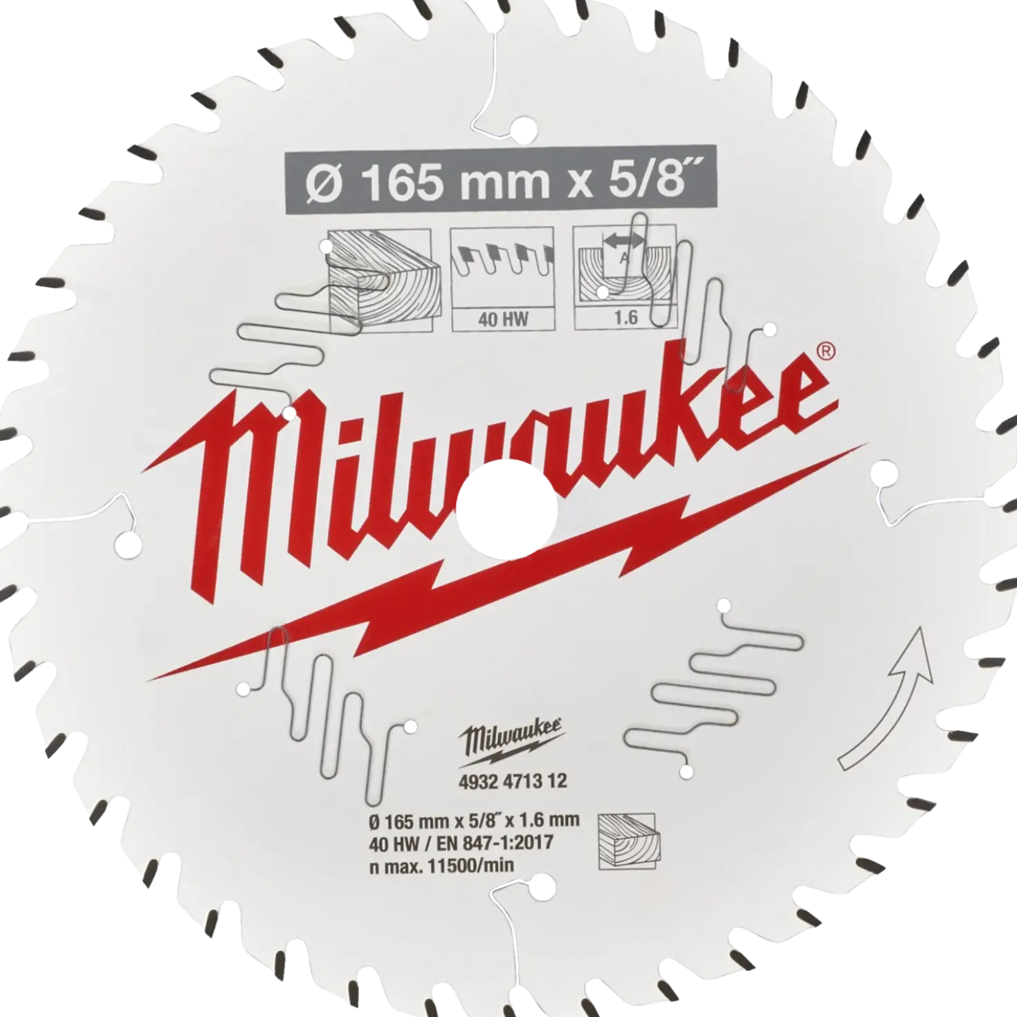 Milwaukee CSB P W rundsavklinge Ø165 mm 40 tænder