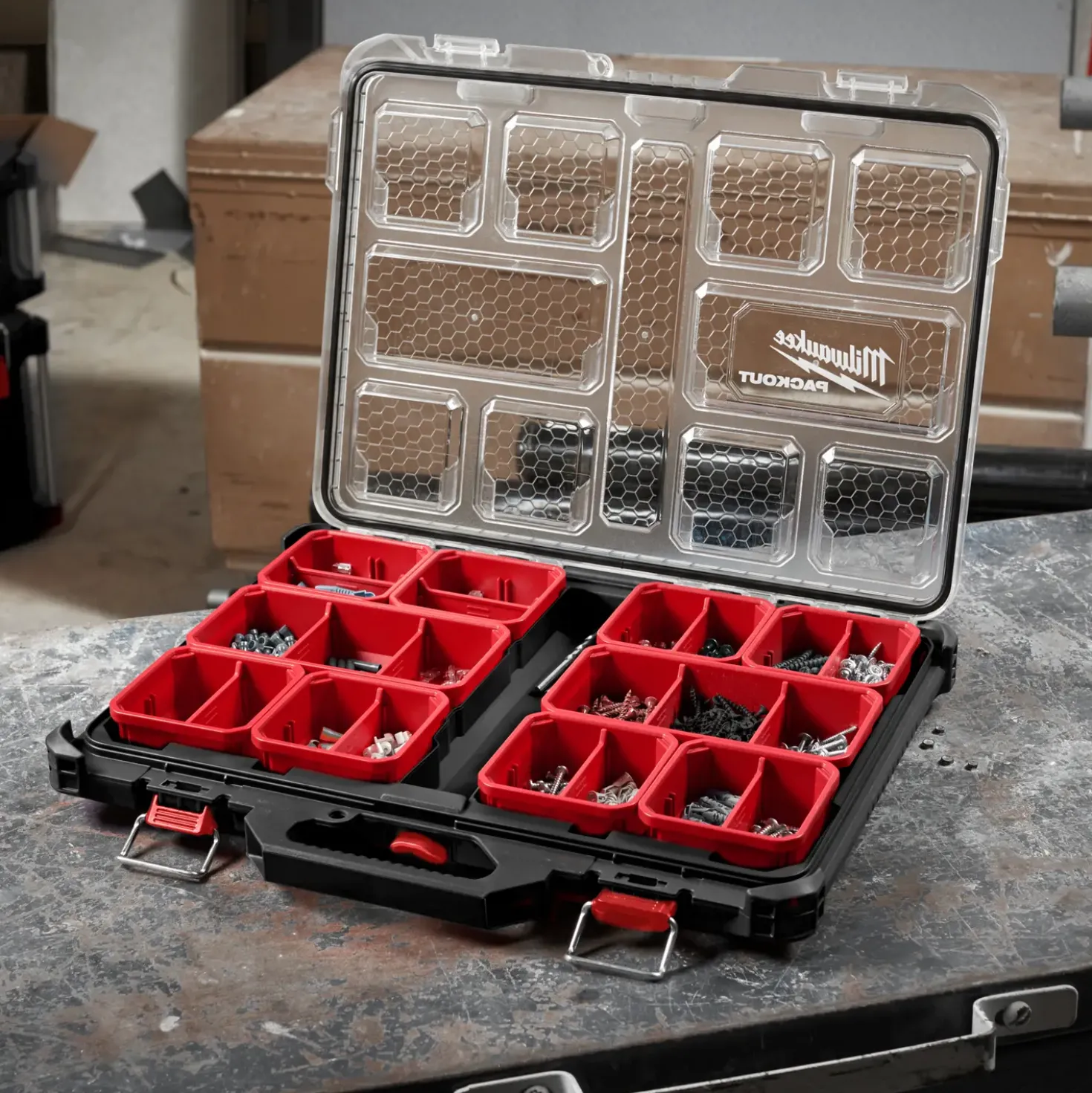 Milwaukee Packout™ organizer boks slim large til modulsystem